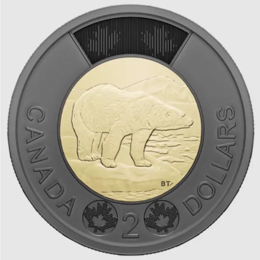 2022 Canada Black Ring Toonie $2 Dollar Tribute to Queen Elizabeth Coin Money - Picture 2 of 3